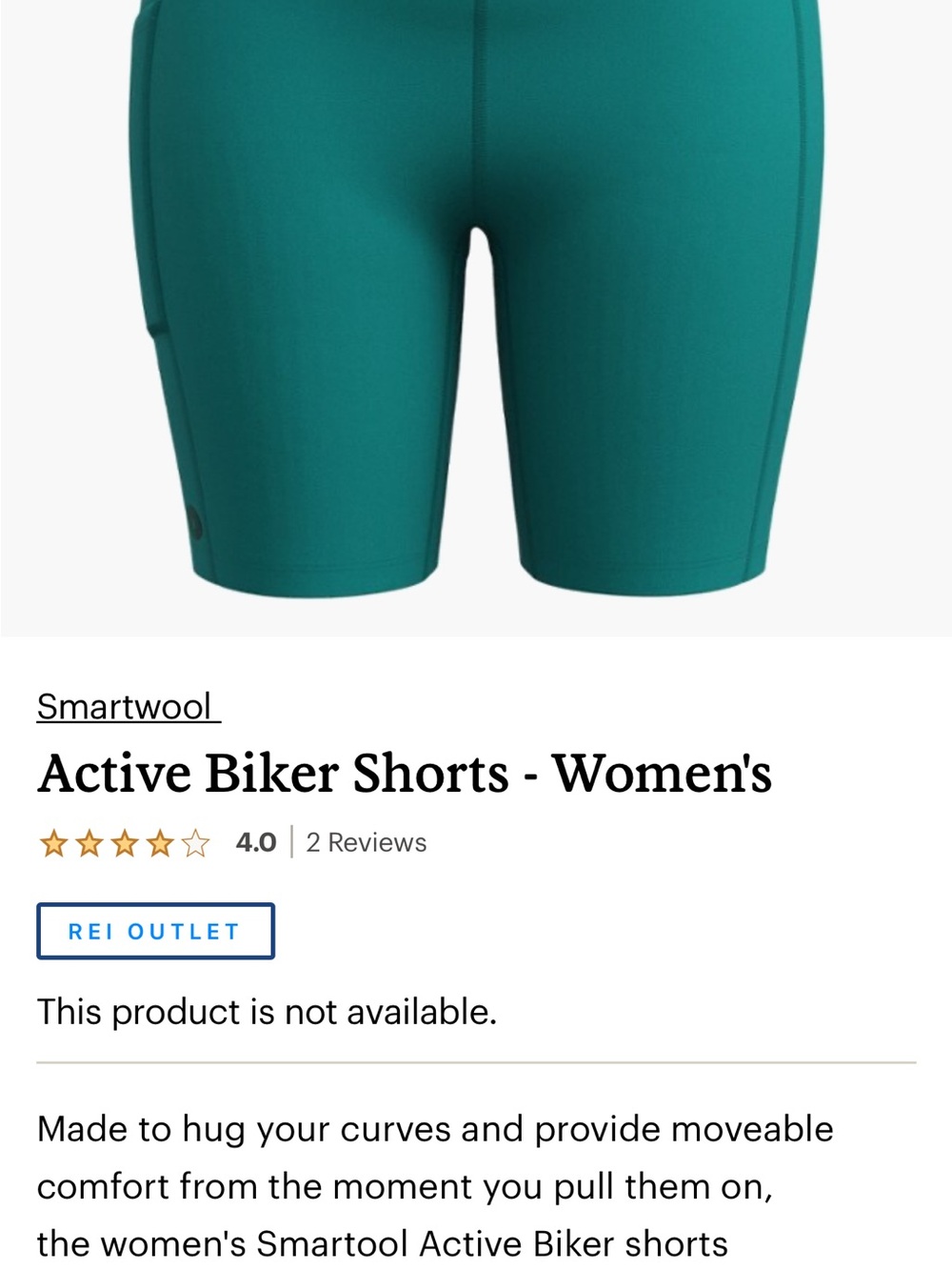 Smartwool Women's Active Biker Shorts — Teal Green